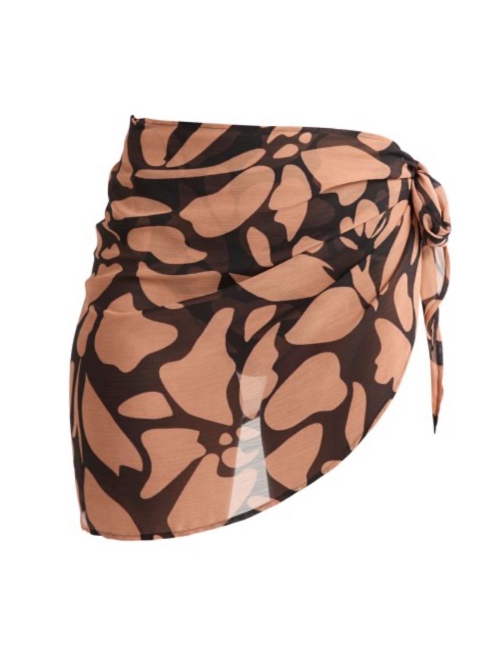 sofia by sofia vergara Brown Floral-Print Swim Sarong